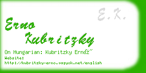 erno kubritzky business card